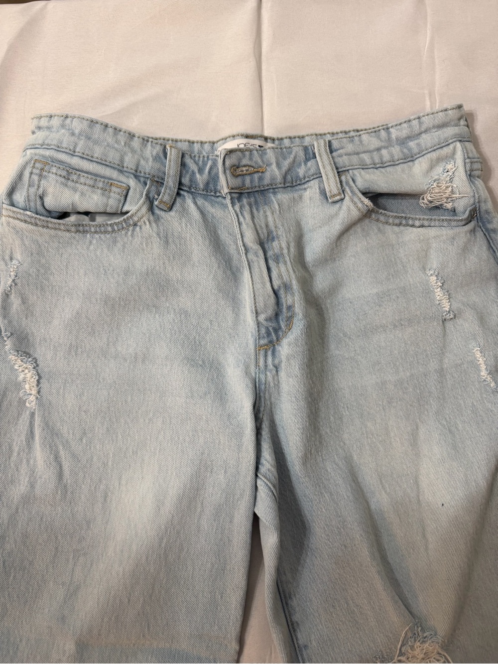 Joe's Jeans Pale Blue Distressed Straight Leg Jeans